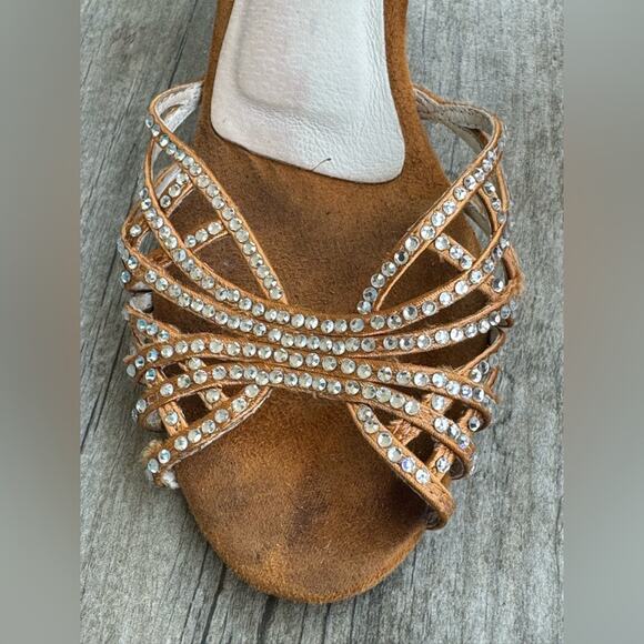 Anna Kern Professional Latin Dance Shoes - Nude Satin Size 6 US/ UK 3.5 - Picture 6 of 15